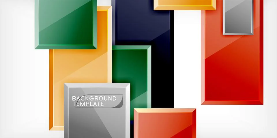 Colorful squares and rectangles. Vector Illustration For Wallpaper, Banner Illustrazione stock