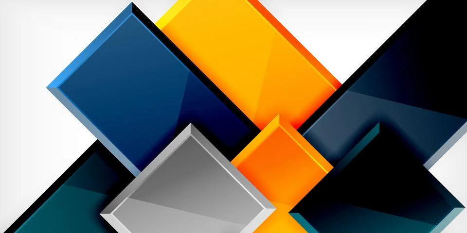 Colorful squares and rectangles. Vector Illustration For Wallpaper, Banner Illustrazione stock