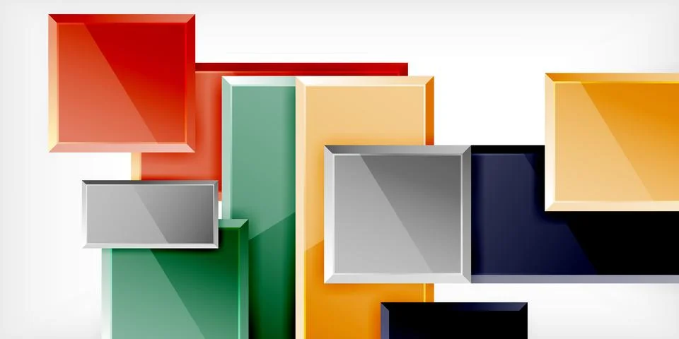 Colorful squares and rectangles. Vector Illustration For Wallpaper, Banner Illustrazione stock