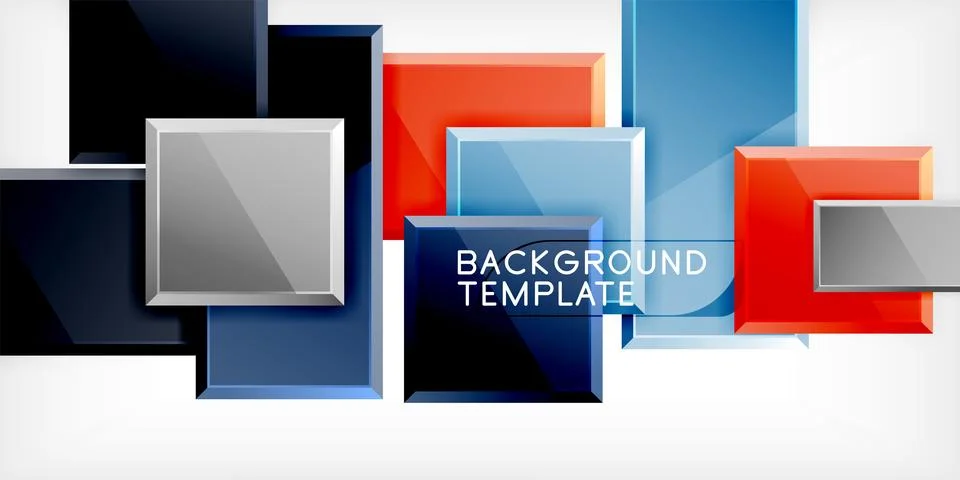 Colorful squares and rectangles. Vector Illustration For Wallpaper, Banner 스톡 일러스트