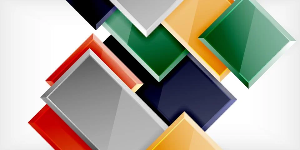 Colorful squares and rectangles. Vector Illustration For Wallpaper, Banner Illustrazione stock