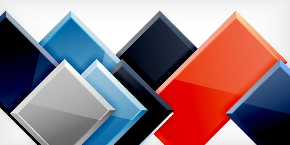 Colorful squares and rectangles. Vector Illustration For Wallpaper, Banner 스톡 일러스트