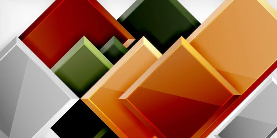 Colorful squares and rectangles. Vector Illustration For Wallpaper, Banner Stock Illustration