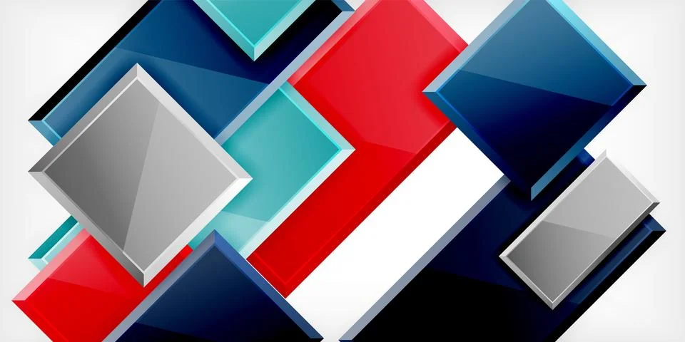 Colorful squares and rectangles. Vector Illustration For Wallpaper, Banner Stock Illustration