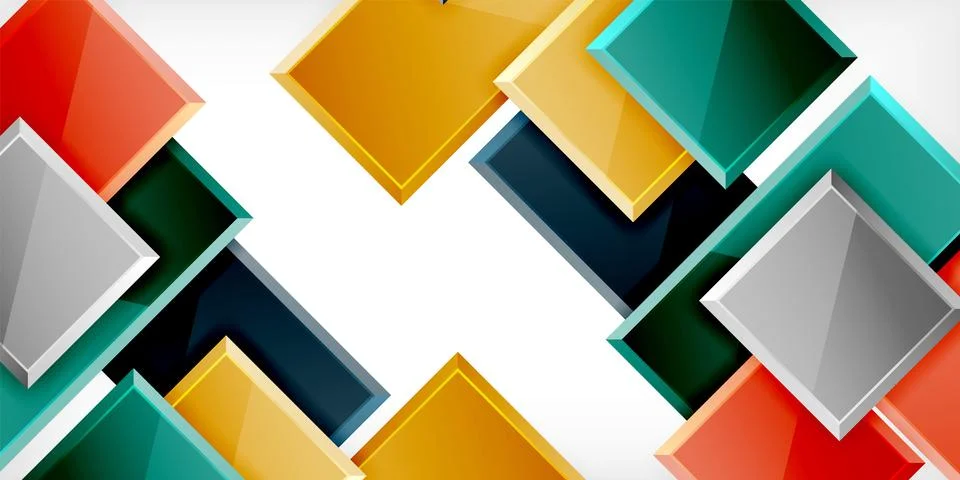 Colorful squares and rectangles. Vector Illustration For Wallpaper, Banner Illustrazione stock