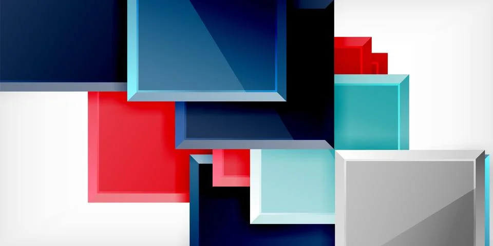 Colorful squares and rectangles. Vector Illustration For Wallpaper, Banner Illustrazione stock