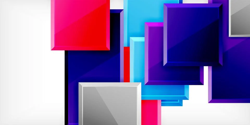 Colorful squares and rectangles. Vector Illustration For Wallpaper, Banner Stock Illustration