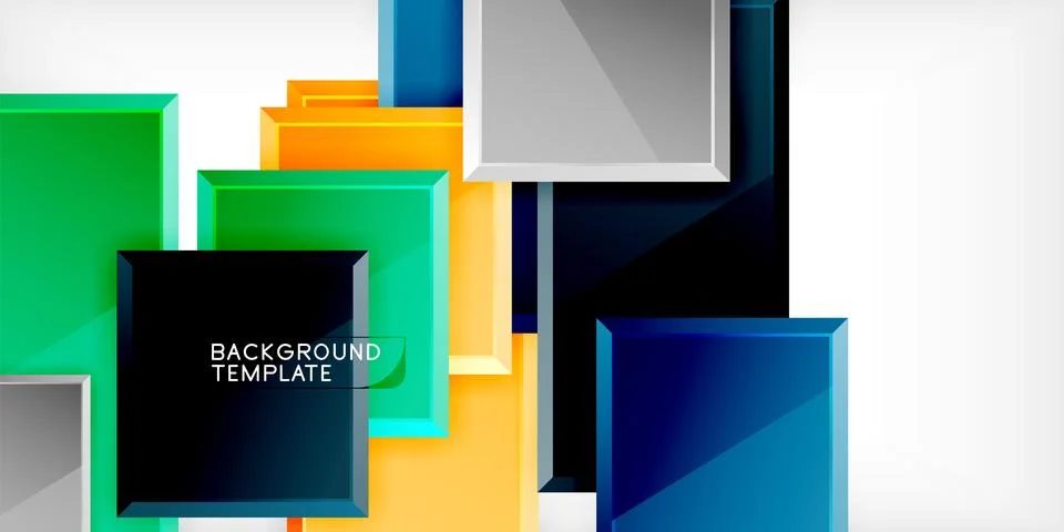 Colorful squares and rectangles. Vector Illustration For Wallpaper, Banner Illustrazione stock