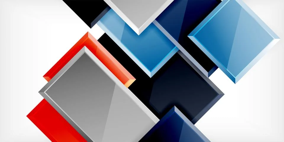Colorful squares and rectangles. Vector Illustration For Wallpaper, Banner Illustrazione stock