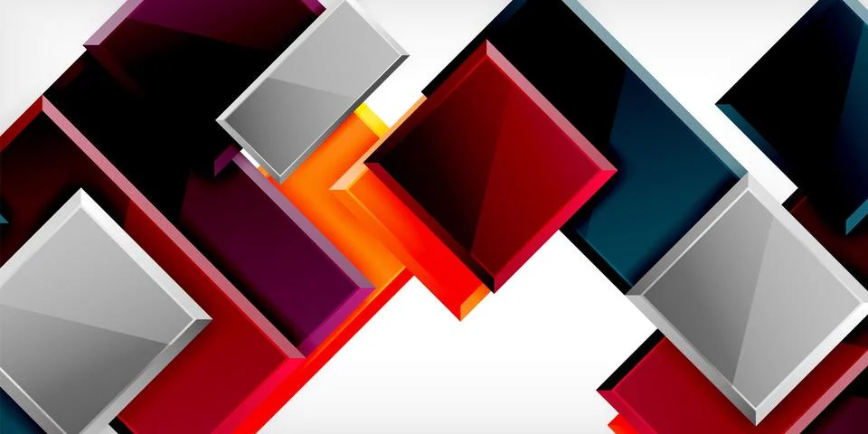 Colorful squares and rectangles. Vector Illustration For Wallpaper, Banner Illustrazione stock