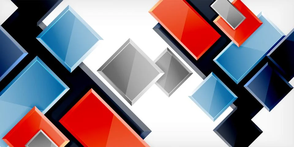 Colorful squares and rectangles. Vector Illustration For Wallpaper, Banner Stock Illustration