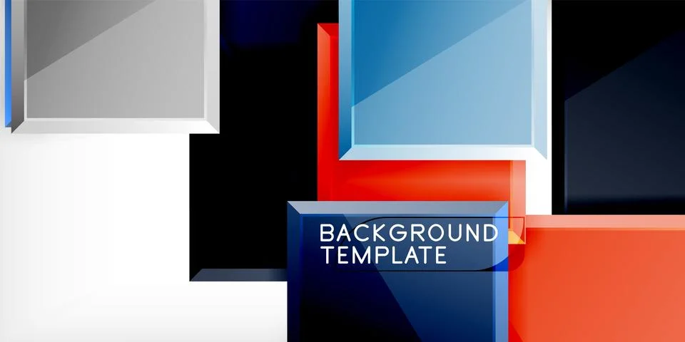 Colorful squares and rectangles. Vector Illustration For Wallpaper, Banner Stock Illustration