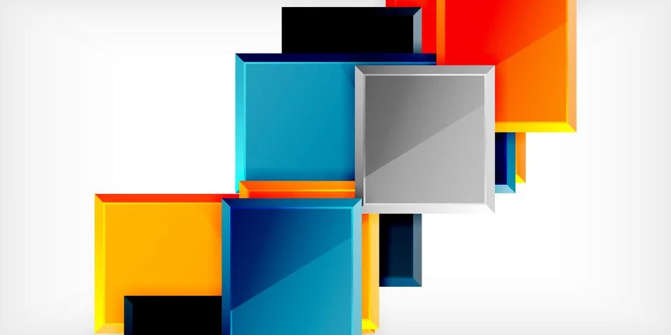 Colorful squares and rectangles. Vector Illustration For Wallpaper, Banner Illustrazione stock