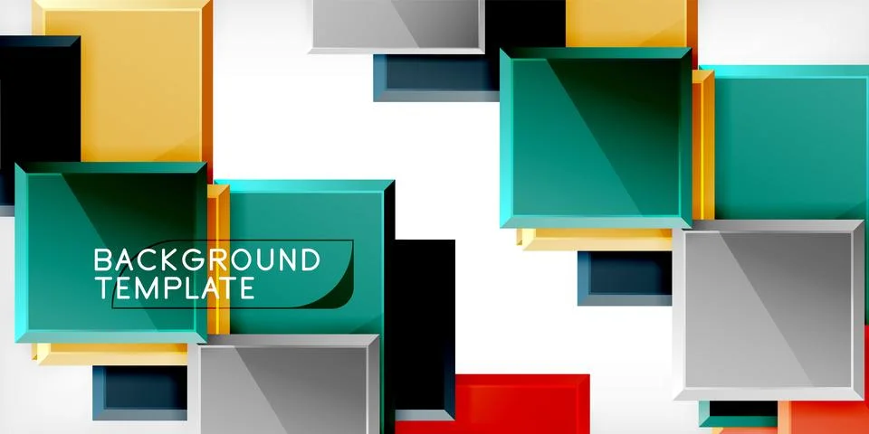 Colorful squares and rectangles. Vector Illustration For Wallpaper, Banner Illustrazione stock