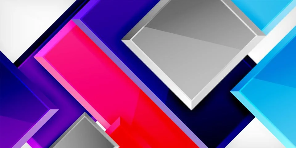 Colorful squares and rectangles. Vector Illustration For Wallpaper, Banner Illustrazione stock