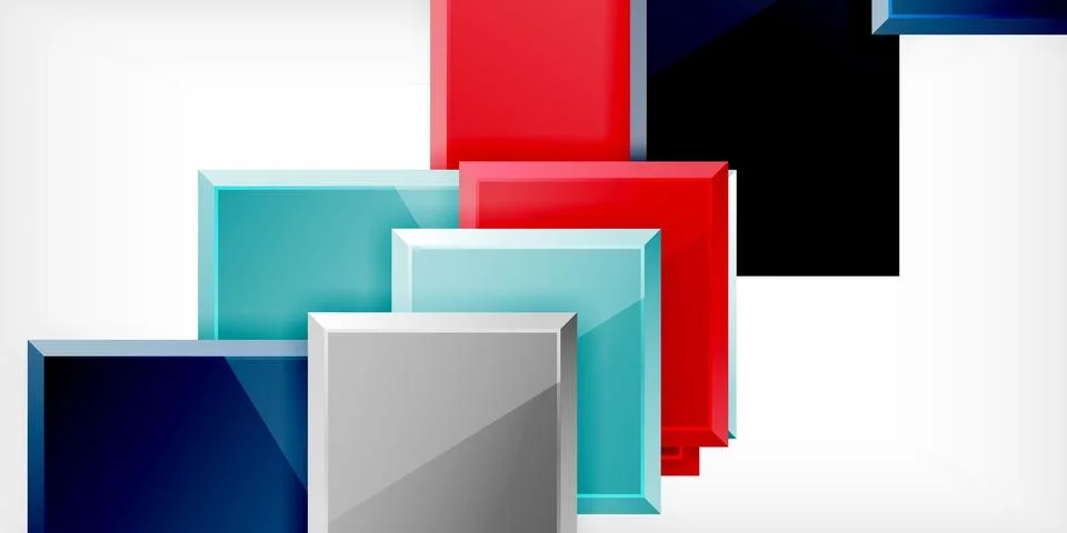 Colorful squares and rectangles. Vector Illustration For Wallpaper, Banner 库存插图