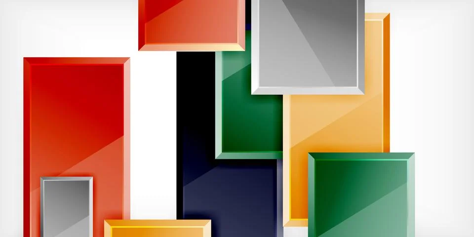 Colorful squares and rectangles. Vector Illustration For Wallpaper, Banner Illustrazione stock