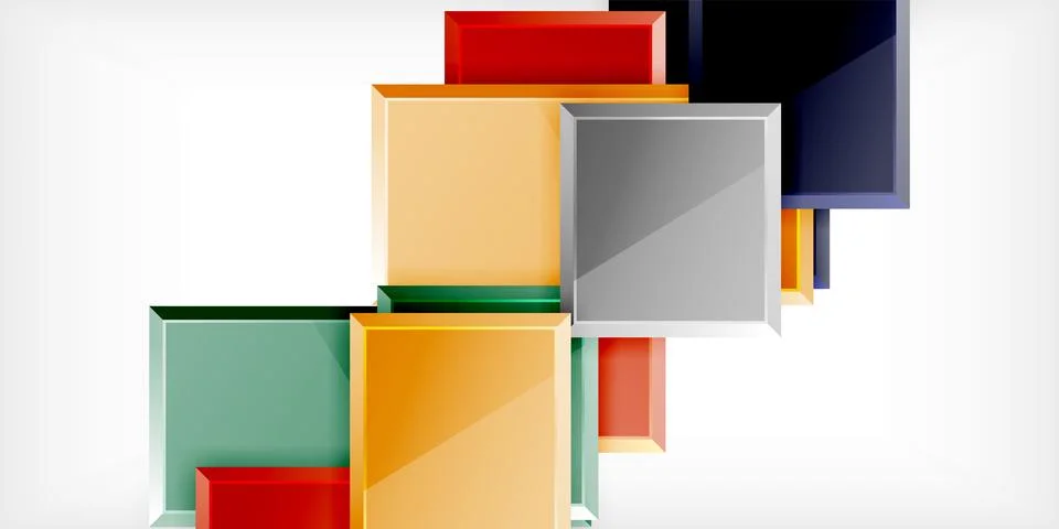 Colorful squares and rectangles. Vector Illustration For Wallpaper, Banner Illustrazione stock
