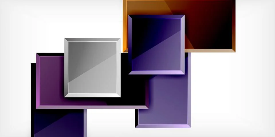 Colorful squares and rectangles. Vector Illustration For Wallpaper, Banner Illustrazione stock