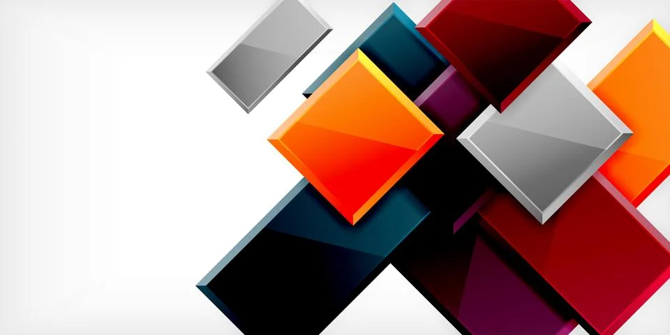 Colorful squares and rectangles. Vector Illustration For Wallpaper, Banner 库存插图