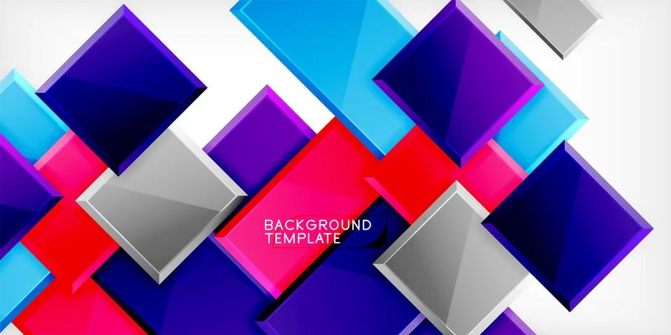 Colorful squares and rectangles. Vector Illustration For Wallpaper, Banner Illustrazione stock