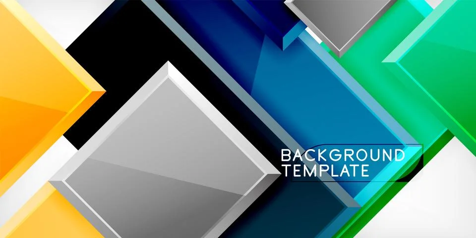 Colorful squares and rectangles. Vector Illustration For Wallpaper, Banner Stock Illustration