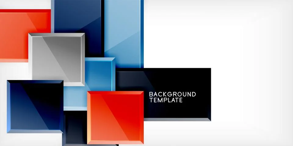Colorful squares and rectangles. Vector Illustration For Wallpaper, Banner Stock Illustration
