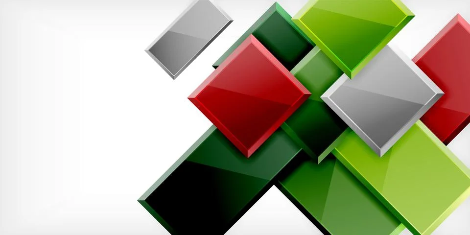 Colorful squares and rectangles. Vector Illustration For Wallpaper, Banner 스톡 일러스트