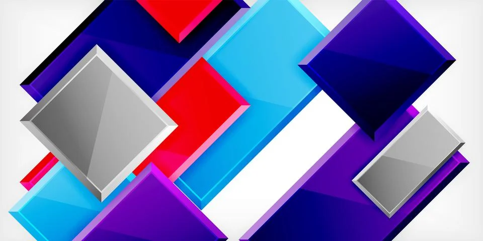 Colorful squares and rectangles. Vector Illustration For Wallpaper, Banner Stock Illustration