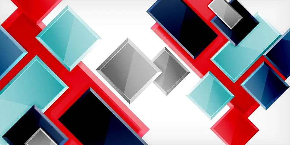 Colorful squares and rectangles. Vector Illustration For Wallpaper, Banner Illustrazione stock