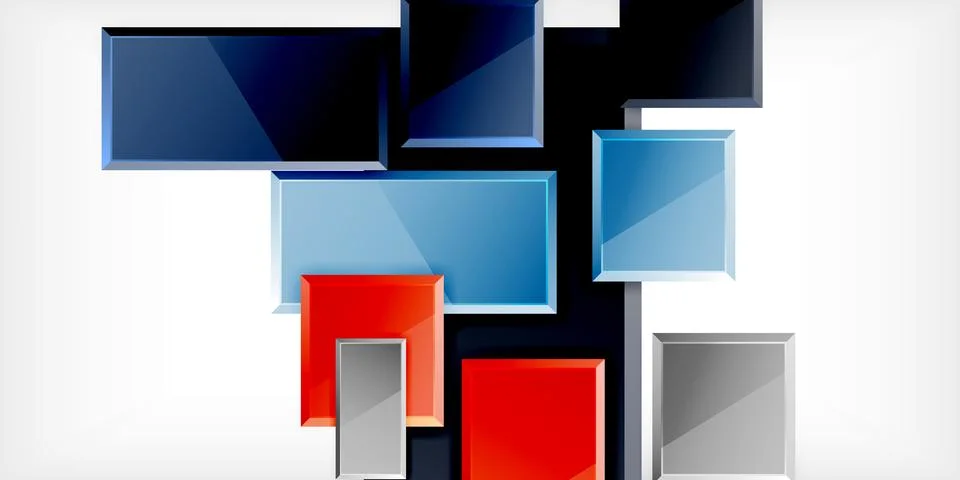 Colorful squares and rectangles. Vector Illustration For Wallpaper, Banner 스톡 일러스트