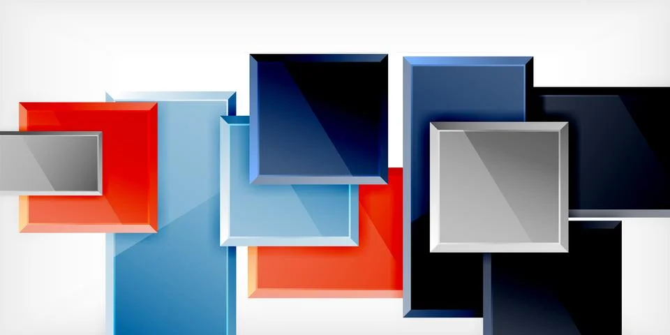 Colorful squares and rectangles. Vector Illustration For Wallpaper, Banner Stock Illustration