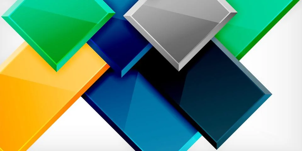 Colorful squares and rectangles. Vector Illustration For Wallpaper, Banner 스톡 일러스트