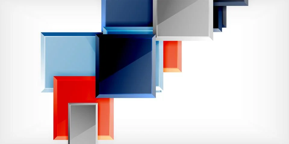 Colorful squares and rectangles. Vector Illustration For Wallpaper, Banner 스톡 일러스트