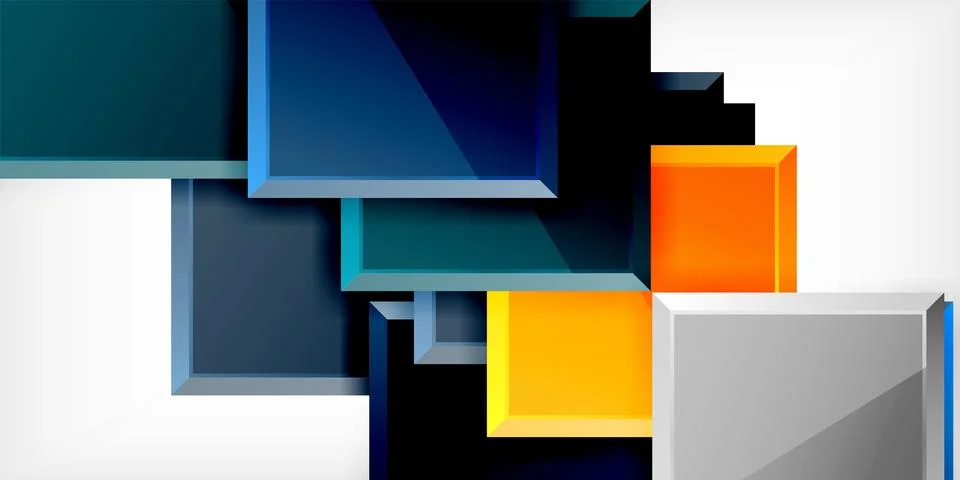 Colorful squares and rectangles. Vector Illustration For Wallpaper, Banner Stock Illustration