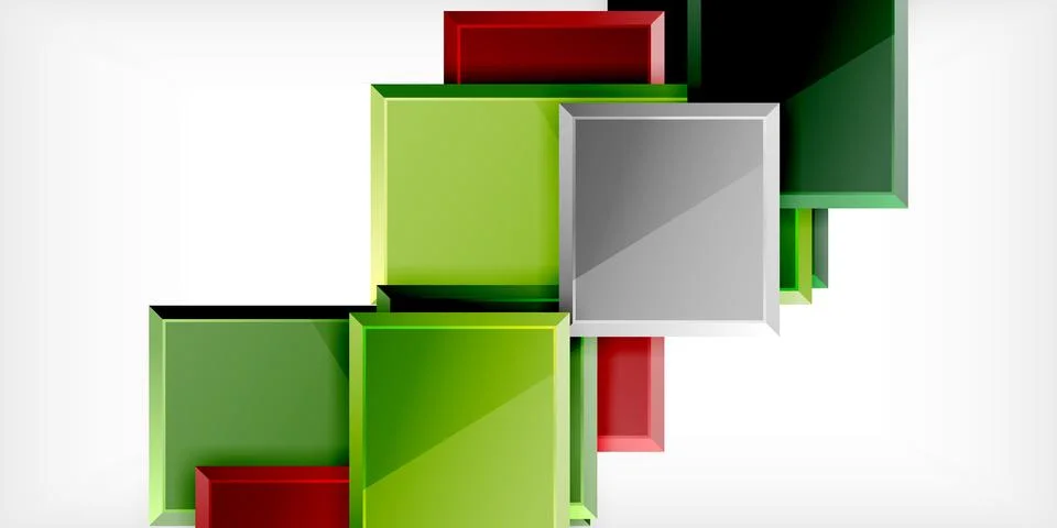 Colorful squares and rectangles. Vector Illustration For Wallpaper, Banner 스톡 일러스트