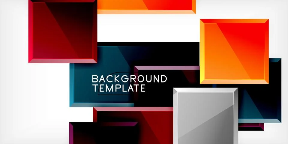 Colorful squares and rectangles. Vector Illustration For Wallpaper, Banner Illustrazione stock