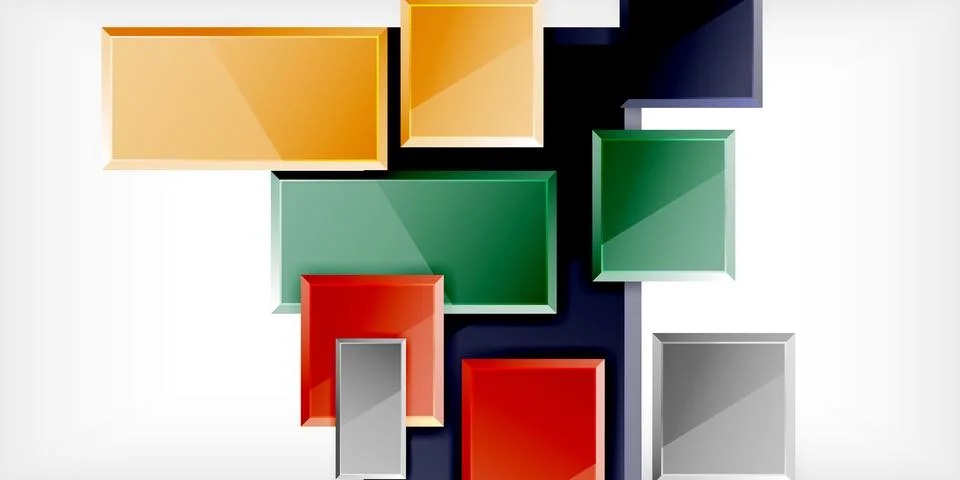 Colorful squares and rectangles. Vector Illustration For Wallpaper, Banner Illustrazione stock