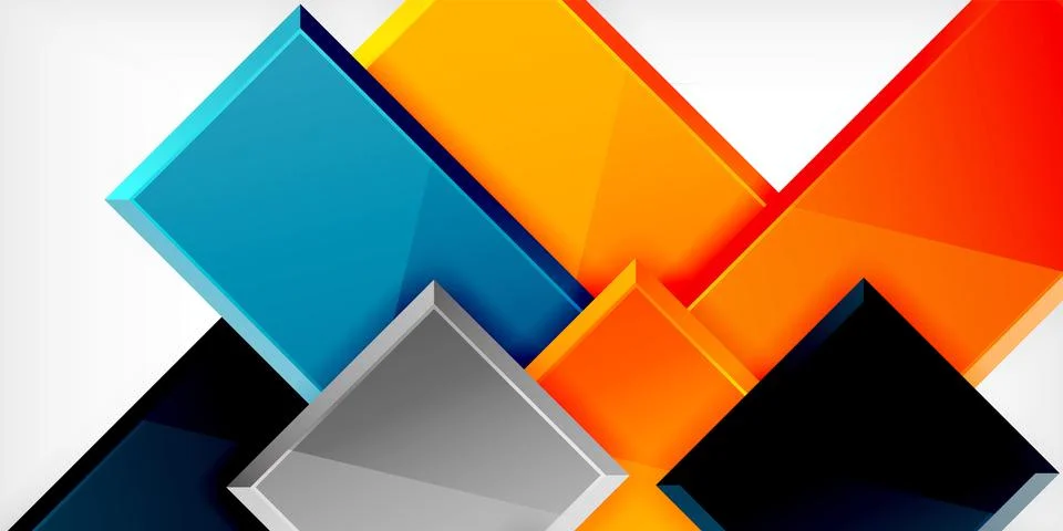 Colorful squares and rectangles. Vector Illustration For Wallpaper, Banner Illustrazione stock