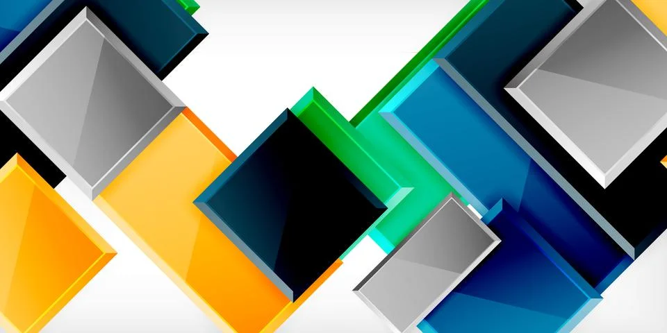 Colorful squares and rectangles. Vector Illustration For Wallpaper, Banner Stock Illustration