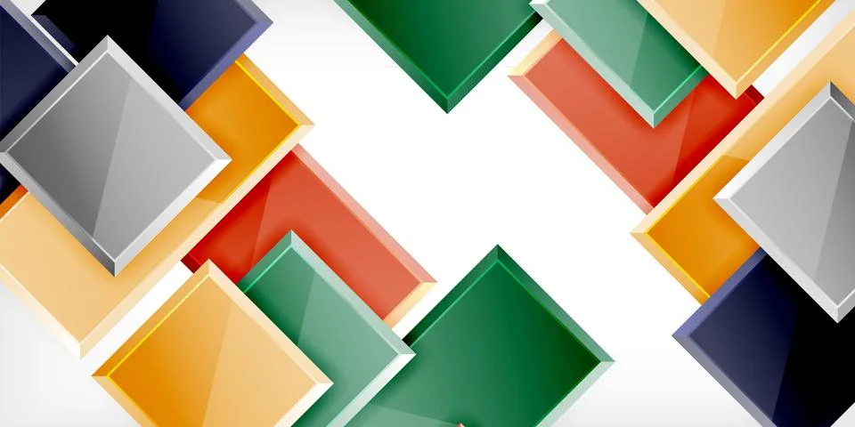 Colorful squares and rectangles. Vector Illustration For Wallpaper, Banner Illustrazione stock