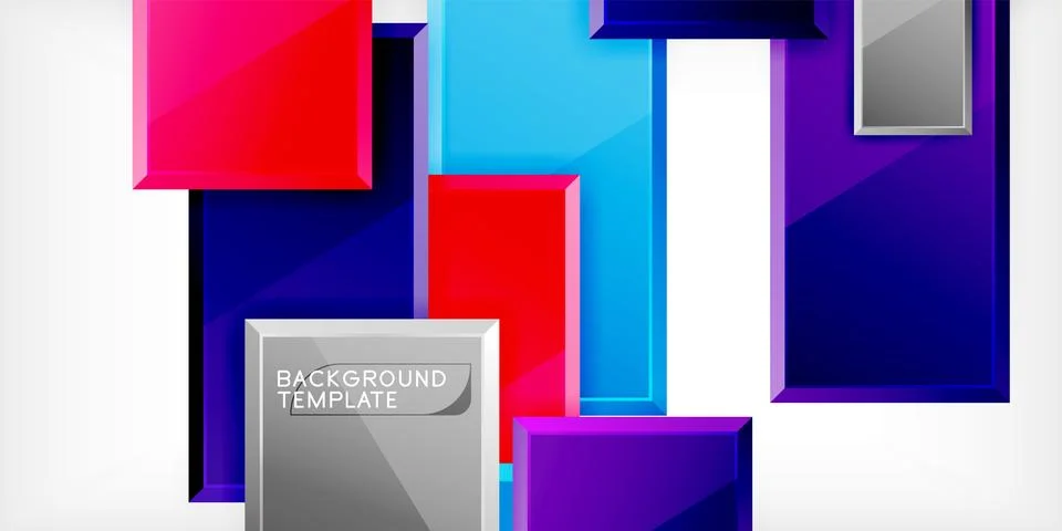 Colorful squares and rectangles. Vector Illustration For Wallpaper, Banner 스톡 일러스트