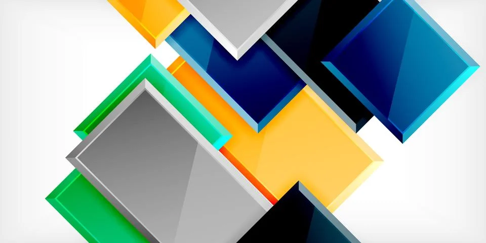 Colorful squares and rectangles. Vector Illustration For Wallpaper, Banner 库存插图