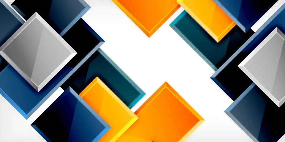 Colorful squares and rectangles. Vector Illustration For Wallpaper, Banner Stock Illustration