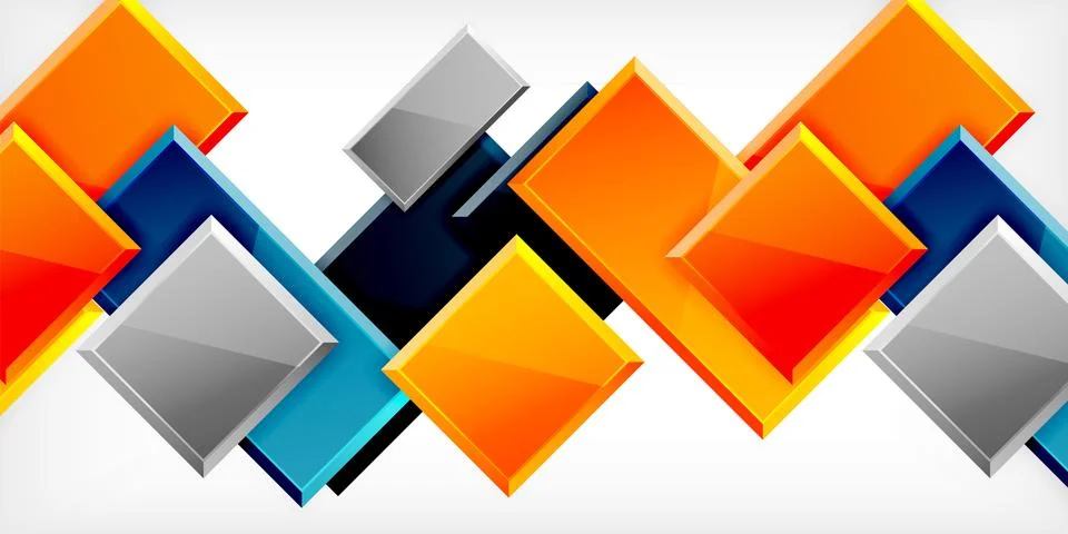 Colorful squares and rectangles. Vector Illustration For Wallpaper, Banner Illustrazione stock