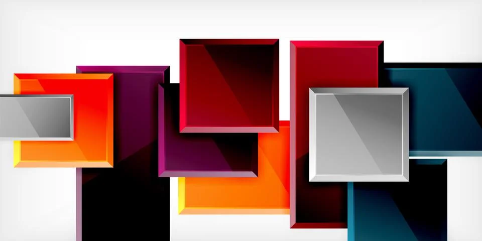 Colorful squares and rectangles. Vector Illustration For Wallpaper, Banner 스톡 일러스트