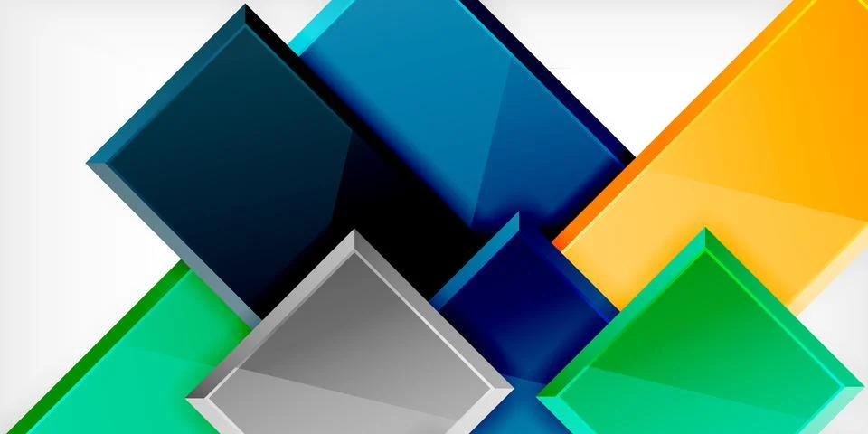 Colorful squares and rectangles. Vector Illustration For Wallpaper, Banner Illustrazione stock