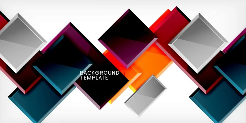 Colorful squares and rectangles. Vector Illustration For Wallpaper, Banner Stock Illustration
