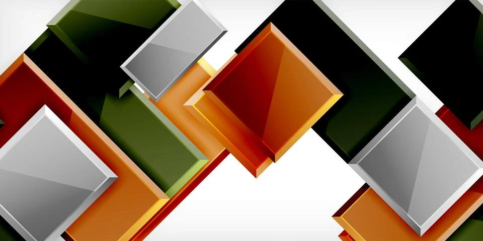 Colorful squares and rectangles. Vector Illustration For Wallpaper, Banner Illustrazione stock
