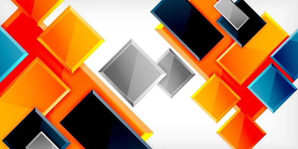 Colorful squares and rectangles. Vector Illustration For Wallpaper, Banner 스톡 일러스트